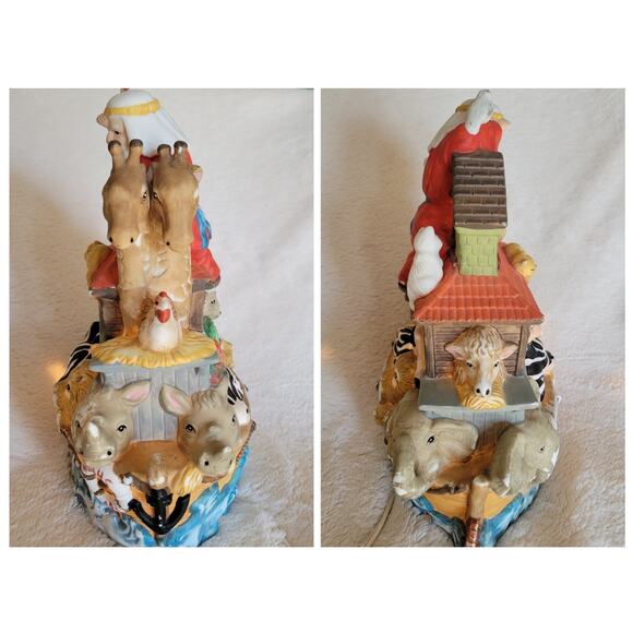VTG Noah's Ark Handpainted Ceramic Nightlight Light Up Display Animal Figurine - Picture 4 of 16